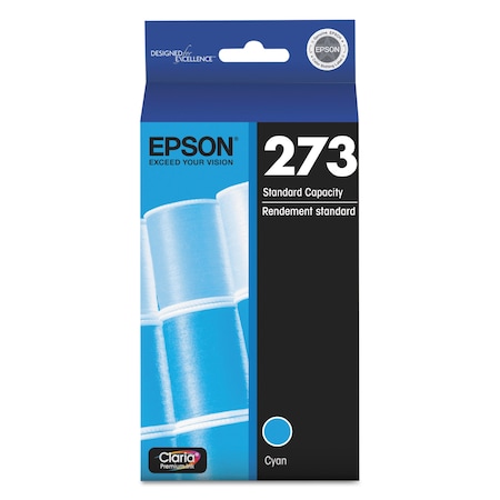 Epson T273220-S (273) Claria Ink, 300 Page-Yield, Cyan T273220-S